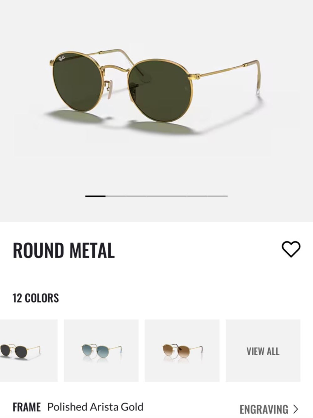 Ray-Ban Gold Frame Sunglasses with Dark Green Lenses